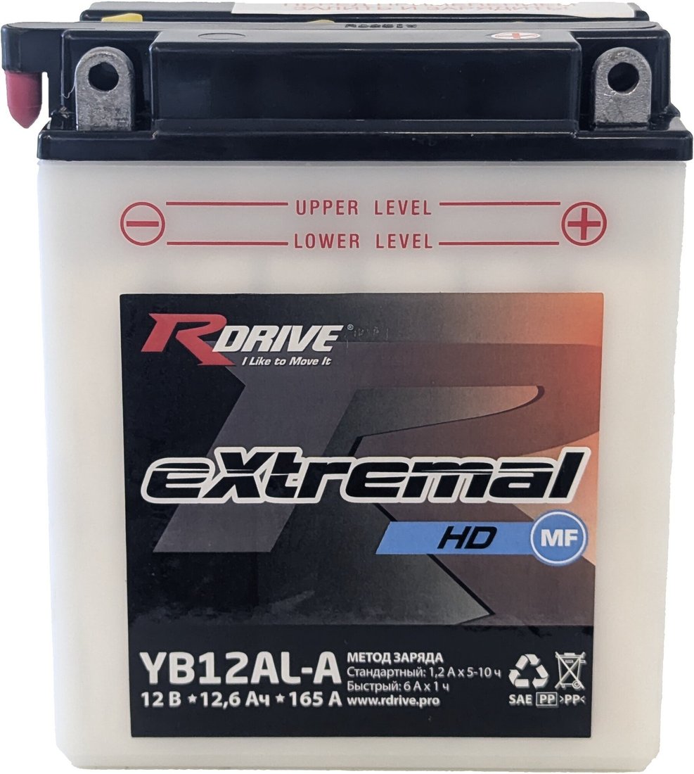 Мотоциклетный аккумулятор RDrive eXtremal HD YB12AL-A (12 А·ч)