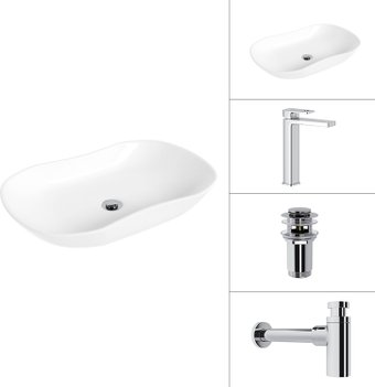 Умывальник Lauter 21570 + Cascade 21СК0655C + сифон 21635CH + дон.клапан 21190CH (хром)