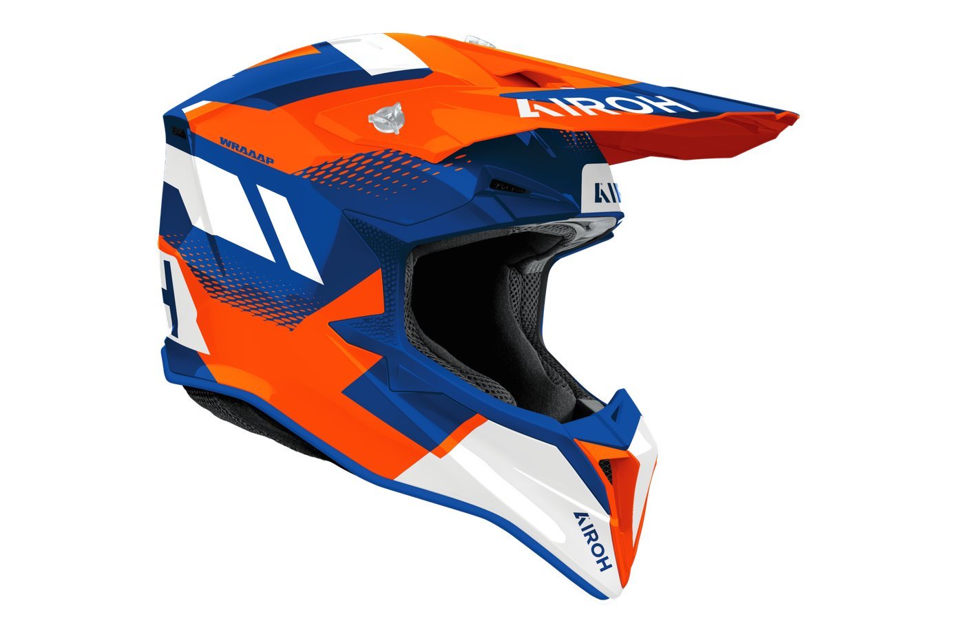 Мотошлем Airoh WRAAAP Vision WRAV32-S (S, оранжевый/синий глянец)