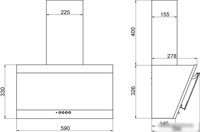 Кухонная вытяжка Elikor Титан 60П-430-К3Д (нержавеющая сталь/черный) (190255)