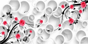 Фотообои Citydecor Цветочный декор 3D 300x150