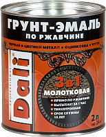 Эмаль Dali Молотковая по ржавчине 3 в 1 2 л (золотистый)