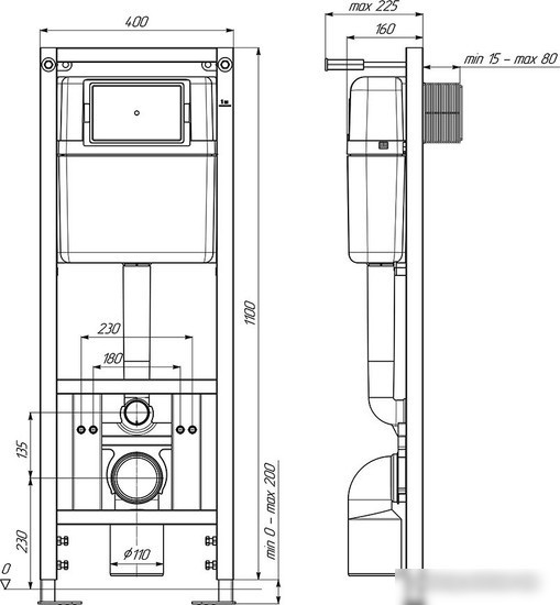 Инсталляция для унитаза Ани Пласт WC1010