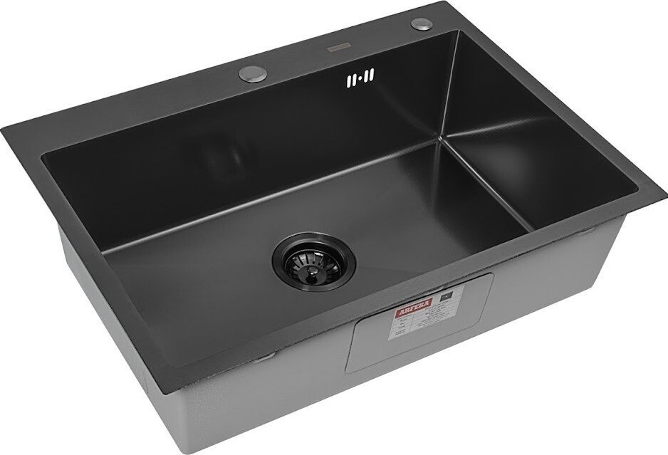 Кухонная мойка ARFEKA ECO AR 700*500 BLACK PVD NANO DECOR MILLET GRAINS