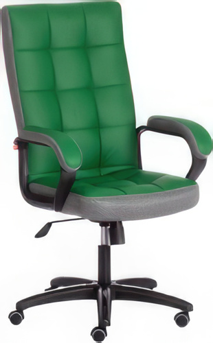 Кресло TetChair Trendy (кожзам/ткань, зеленый/серый)