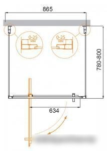 Душевой уголок Cezares MOLVENO-BA2-90/80-C-Cr-IV