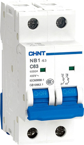 Выключатель автоматический Chint NB1-63 2P 20A 6kА C (DB) 179660