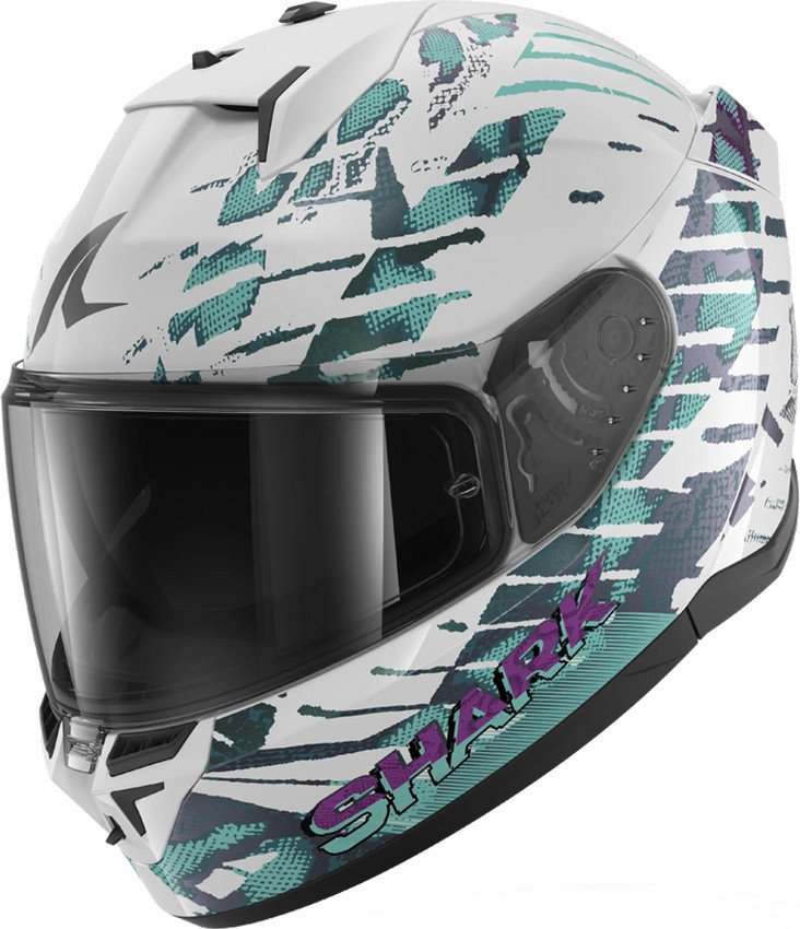 Мотошлем Shark Helmets D-Skwal 3 Reptaia Mat HE0912E-WXW-XS (XS, белый/хамелеон)