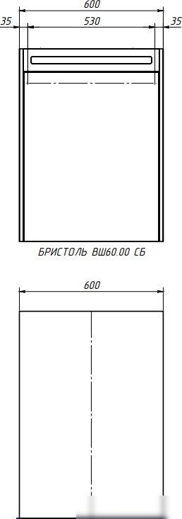 Belux Шкаф с зеркалом Бристоль ВШ 60 (1, белый глянцевый)