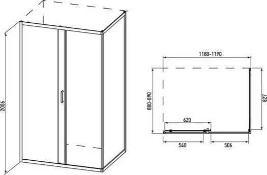 Душевой уголок Alex Baitler 120x90x200 AB14120B1