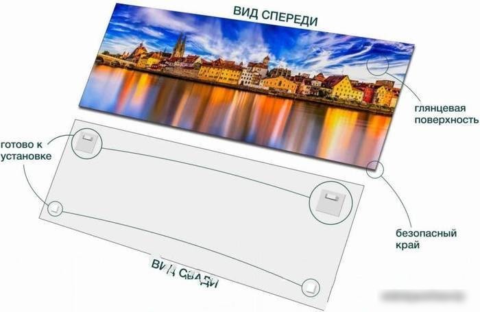 Картина на стекле Stamprint Город на Дунае ST016 (50x125)