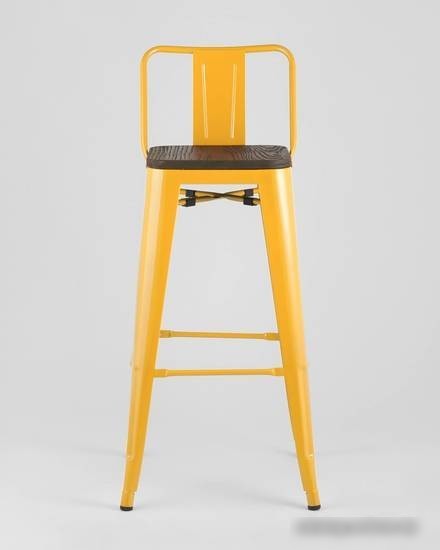 Стул Stool Group Tolix со спинкой YD-H765E-W LG-06 (желтый глянцевый/темное дерево)