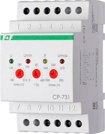 Реле напряжения Евроавтоматика F&F CP-731 EA04.009.005