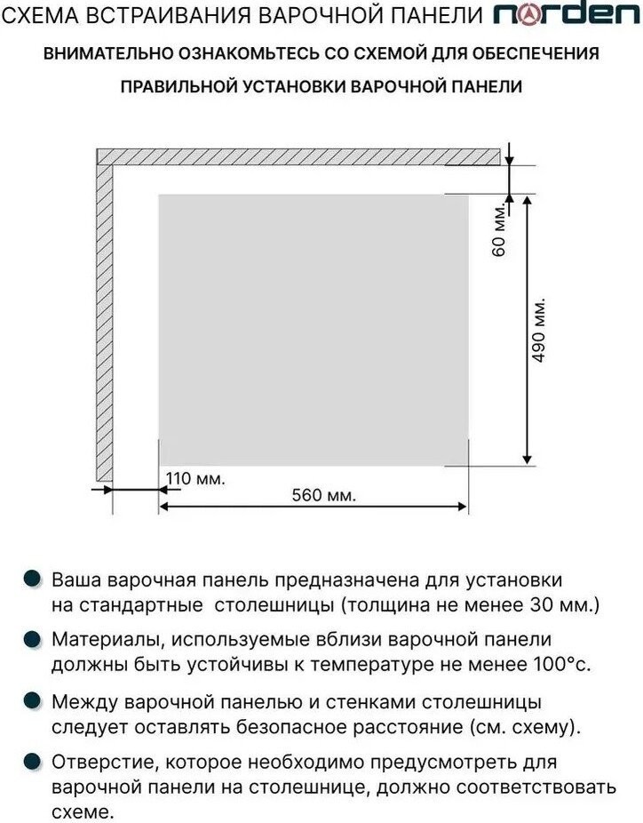 Варочная панель Norden VTRC 1 4G BLG