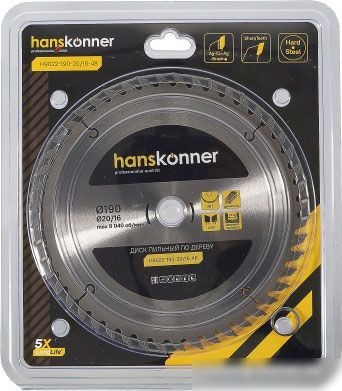 Пильный диск Hanskonner H9022-190-20/16-48