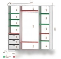 Шкаф-купе Кортекс-мебель Сенатор ШК12-45 Классика ДСП (венге/дуб сонома)