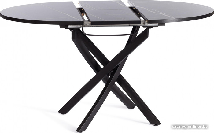 Кухонный стол TetChair Manzana 100x100+30x75 (мрамор черный/черный)