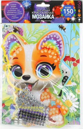 Алмазная мозаика MultiArt Кристальная мозаика фигурная Песики CRYSTFIG-114797