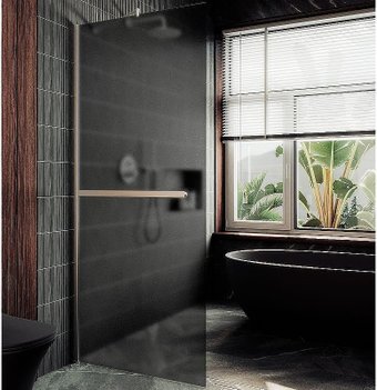Душевая стенка MaybahGlass 99x195 MGD-1462-5ш (графитовое матовое стекло/хром матовый)