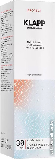 Спрей для загара Klapp Multi Level Performance Sun Protection SPF30 для лица и тела 200мл