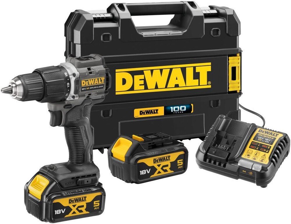 Ударная дрель-шуруповерт DeWalt DCD100P2T (с 2-мя АКБ, кейс)