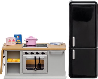 Мебель для кукольного домика Lundby Кухонный остров и холодильник 60201800