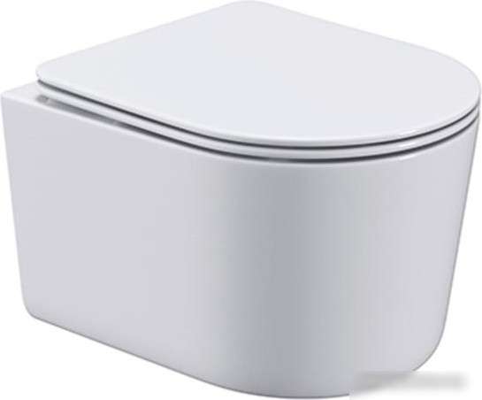 Унитаз подвесной Roxen Simple Compact в комплекте с инсталляцией StounFix Slim 6 в 1 916803 (кнопка: белый глянец)