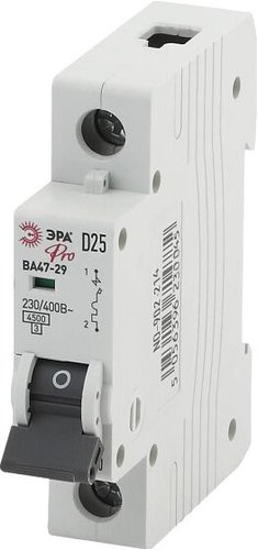 Выключатель автоматический ЭРА Pro NO-902-214 ВА47-29 1Р 25А 4.5кА D Б0048804