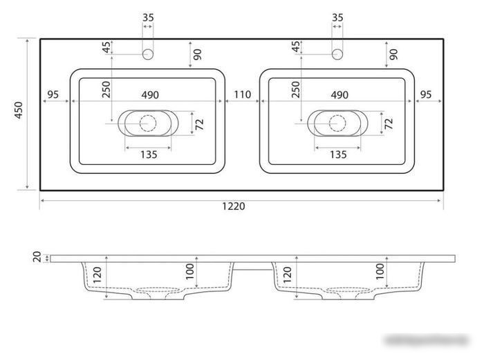 Умывальник Madera Modul 120
