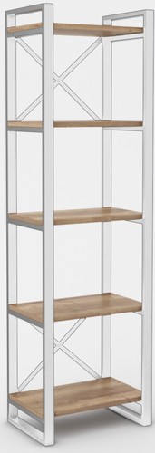 Стеллаж Hype Mebel Стандарт 80x170 (белый/дуб галифакс натуральный)