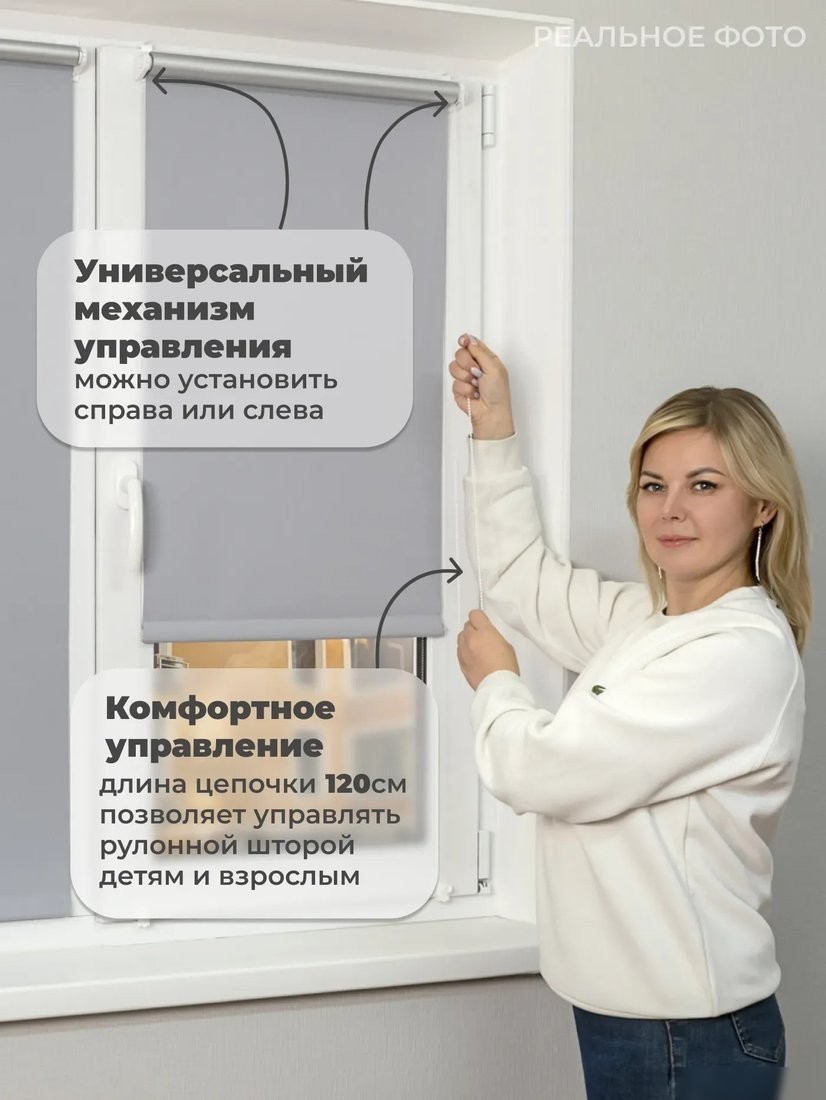 Рулонные шторы Sundays Home LM 168-07 85x215 (серый)