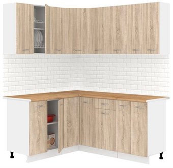 Готовая кухня Кортекс-мебель Корнелия Лира 1.5x1.8 (дуб сонома/дуб бунратти)