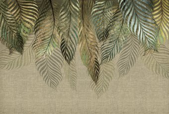 Фотообои Vimala Пальмовые листья золотые 270x400