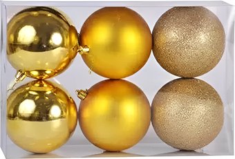 Елочная игрушка Ausini V5142 (золотой, 6шт)