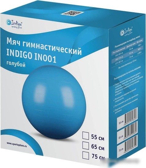 Мяч Indigo IN001 65 см (голубой)