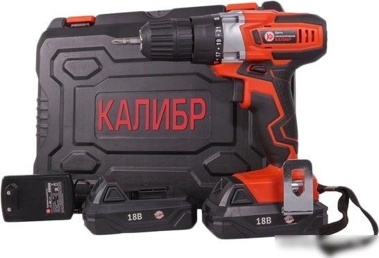 Дрель-шуруповерт Калибр ДА-18-2А+ (с 2-мя АКБ)