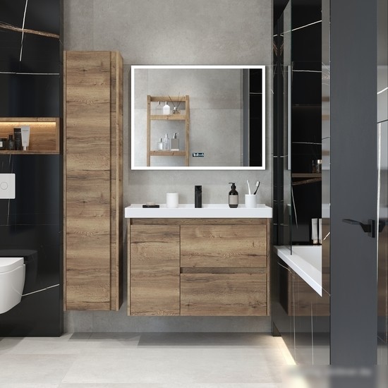 Briz Зеркало Берн 90*70 с подсветкой и часами