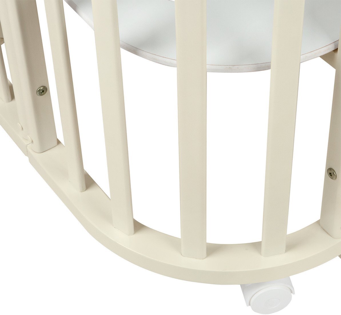 Кроватка-трансформер Indigo Baby Lux 3 в 1 (слоновая кость/белые стойки)