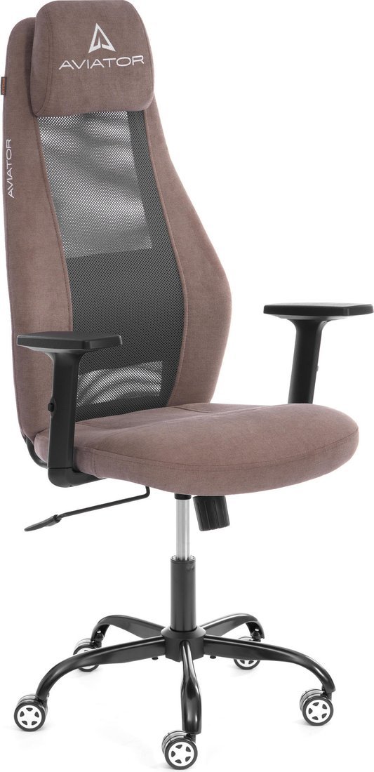 Офисное кресло TetChair Aviator PLT metalBL (ткань, светло-коричневый/серый, KUB 03/W-12)