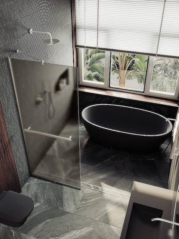 Душевая стенка MaybahGlass 99x195 MGD-1460-5у (бронзовое матовое стекло/хром матовый)