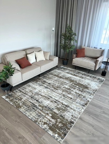 Ковер для жилой комнаты Radjab Carpet Бьянка прямоугольник D060A 7621RK-b 2x2.9 (cream shirink/vizon fdy)