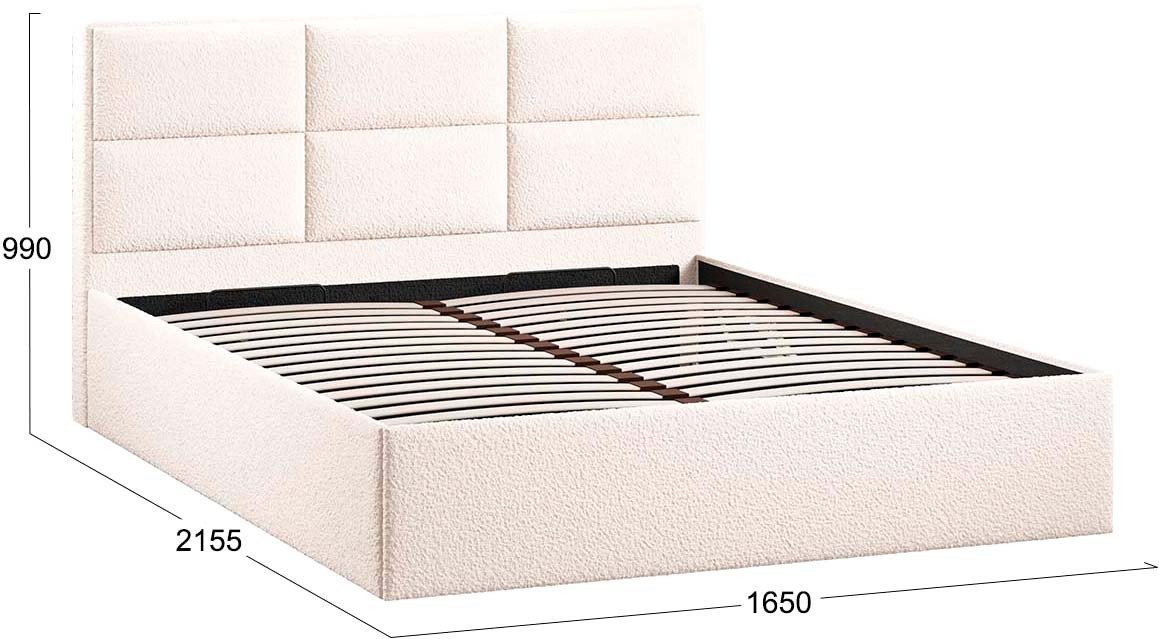 Кровать Трия Стелла Тип 1 c ПМ и заглушиной 160x200 (экомех Barni Milk)
