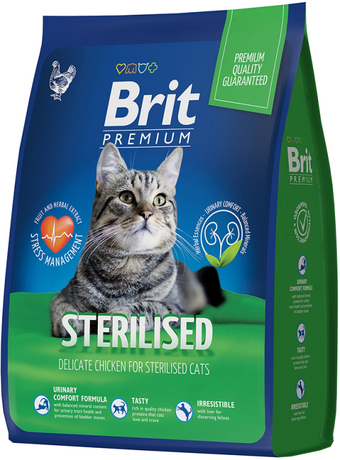 Сухой корм для кошек Brit Premium Cat Sterilized Chicken 2 кг