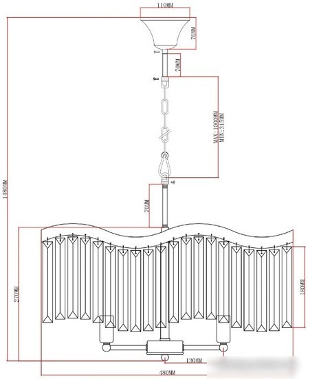 Подвесная люстра Moderli Wave V10772-6P