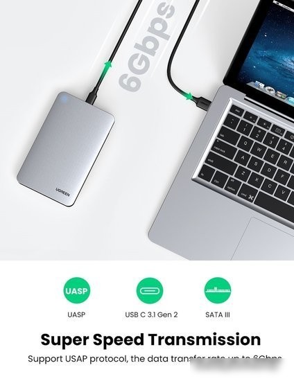 Бокс для накопителей 2.5" Ugreen CM300