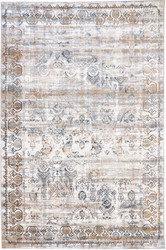 Ковер для жилой комнаты Radjab Carpet Бьянка Прямоугольник D008A 8860RK-B (1x2, Cream Shirink/Blue Fdy)