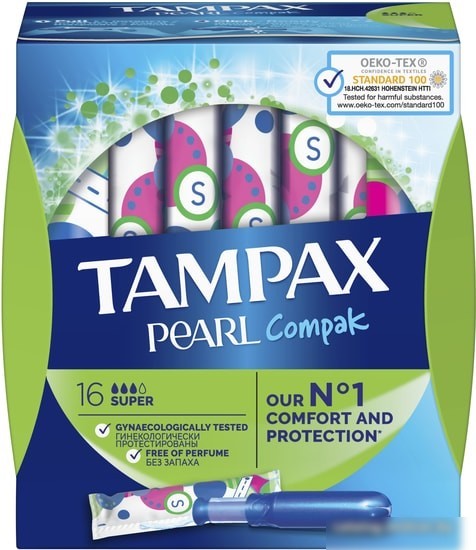 Тампоны с аппликатором Tampax Pearl Super Duo с аппликатором (16 шт)