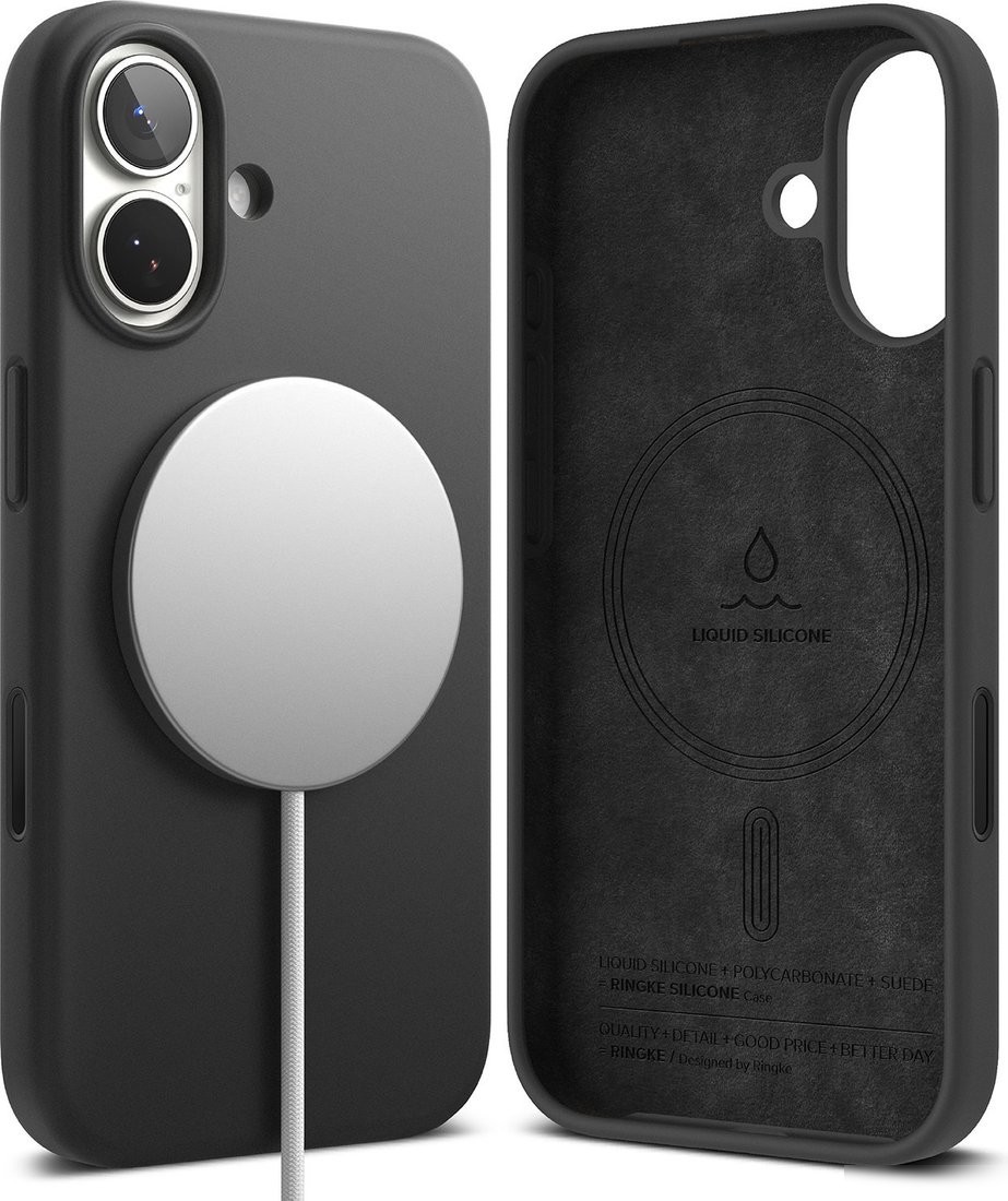 Чехол для телефона Ringke Silicone Magnetic для iPhone 17 (Black)
