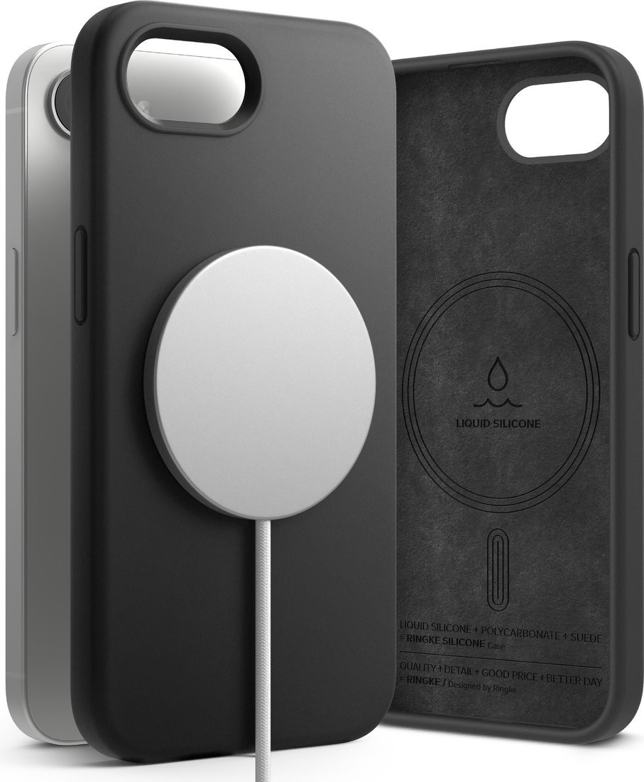 Чехол для телефона Ringke Silicone Magnetic для iPhone 17e/16e (Black)