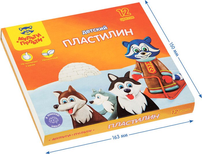 Пластилин Мульти-пульти Енот на Аляске ДП_10235 (12цв)